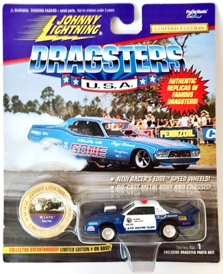 Johnny Lightning  1/64   Dragsters USA   '92 LAPD  Toni Foti - blue - Series 1