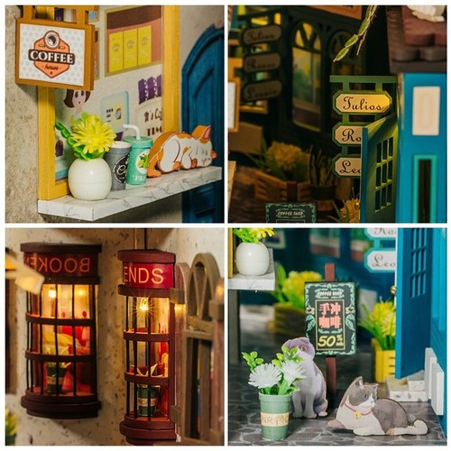 New Lovely Romantic Island Book Nook - Alley Shelf Insert - Bookcase with Light - Picture 6 of 7