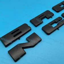 ABS Front Grille Emblem Letter Overlay Decal Decor Cover Trim For Badge - Black