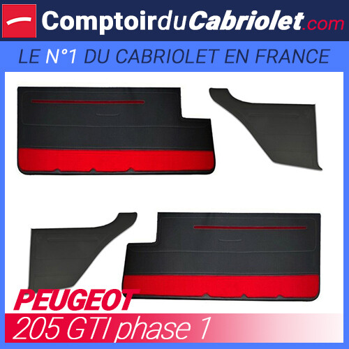 Kit 4 Panneaux Porte Simili Cuir Anthracite Peugeot 205 GTI Phase 1 Restauration