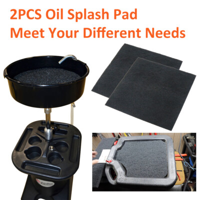 2 Pcs Square Pad 22'' Oil Drain Splash Pad No Splatter Pad Changing Oil Black 