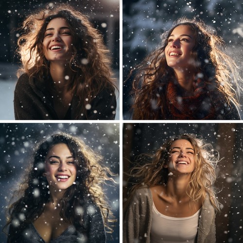 50 superpositions de mélange Snow Photoshop - flocons de neige réalistes et toiles de fond d'hiver - Photo 3/6