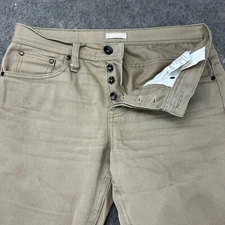 Unbranded Brand Jeans Mens 30x34 Beige Straight Regular? UB307 12.5 Oz Selvedge