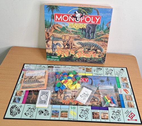 Monopoly Junior Dig N Dinos - Hasbro 1998 komplettes Spiel Dinosaurier