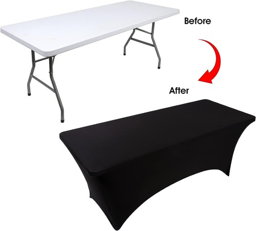 Spandex Fitted Tablecloth Rectangular Stretch Table Cover for Wedding Party - Picture 5 of 12