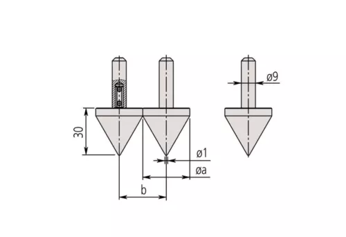 07CZA057 Mitutoyo Centerline Type Jaw Metric for 552-Series Caliper