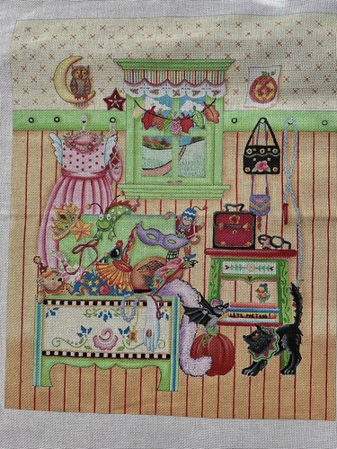 Mary Engelbreit Lets Play Dress Up Needlepoint Canvas 27” x 23” Large Rare - Picture 4 of 8