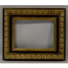 19 c. Old frame gold painted with metal leaf Internal: 12.4 x 9.4 in