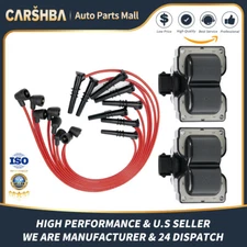 2* Ignition Coil &Spark Plug Wires For Ford Ranger F150 Lincoln Mercury V8 FD487
