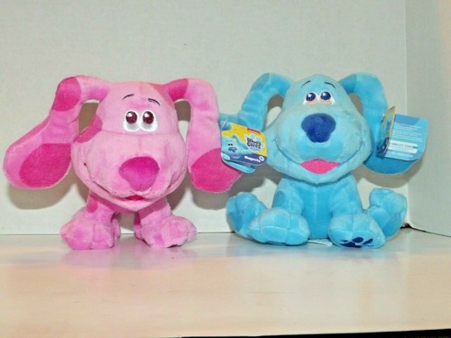 Set of Blue's Clues & You Plush Toy Dolls Blue & Magenta New With Tags 7" (l) - Picture 6 of 7