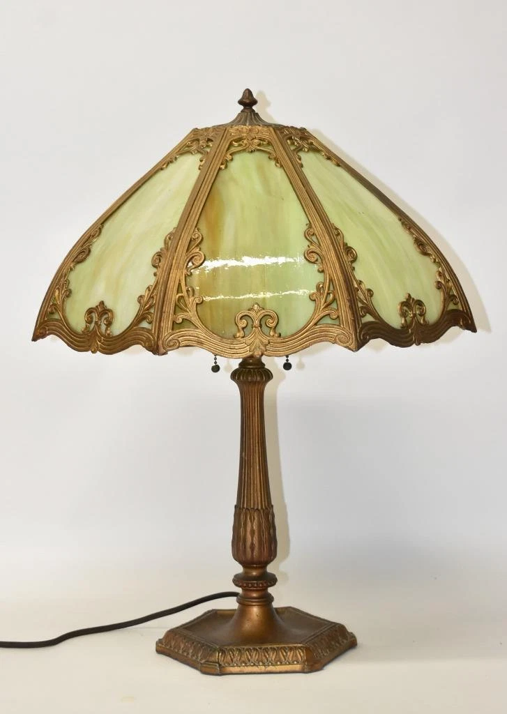 Antique slag cheap glass lamp