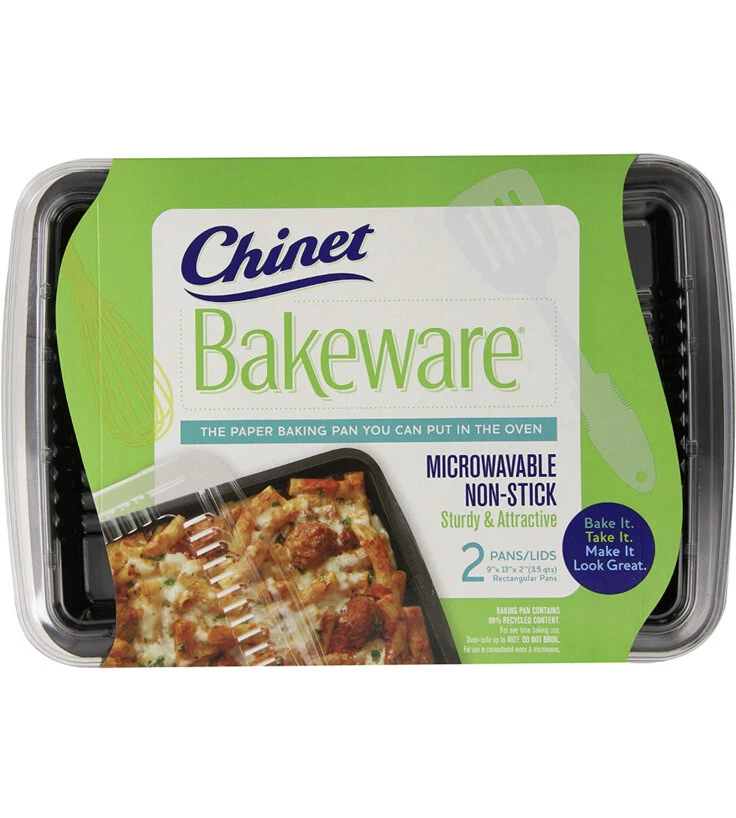 Chinet Disposable Bakeware 9 x 13 Pan, 2 Count Pan/Lid DISCONTINUED RARE