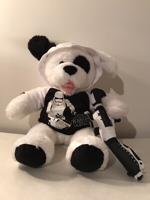 Build A Bear Workshop Cookies Cream Puppy Plush Black White Eye Patch Star Wars