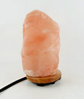 Himalayan Glow Large 8" Natural Pink Salt Lamp with Dimmer Switch & Wooden Base