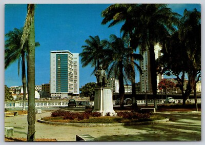 Postcard Brasil Republic Square and building of Banco do Brasil