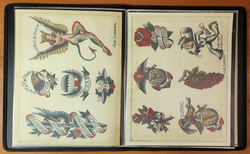 47 Sheets Joe Lieber Traditional Vintage Style Tattoo Flash Portfolio Book NY 2 - Imagen 11 de 24