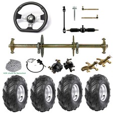 Go Kart 32" Rear Live Axle Kit Brake Aseembly 7'' Wheels Quad Golf Cart ATV UTV