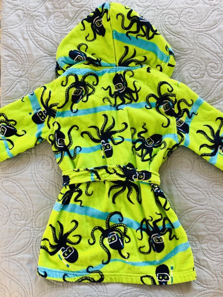 Nautica Boys Green Octopus Robe (XS) - Image 3 of 4