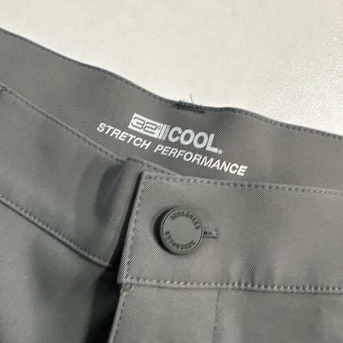 32 Cool Pantalone Uomo Performance Flat Grigio Elasticizzato 32x34 (Foro nella Tasca Anteriore) NUOVO - Foto 5 di 17