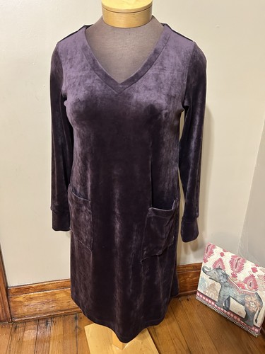 Pure Jill J Jill Samt A-Linie Etuikleid violett Taschen Gr. S zierlich WUNDERSCHÖN