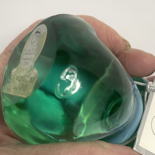 Fenton Glass Sitting Teddy Bear Sea Mist Green Opalescent - Picture 6 of 8