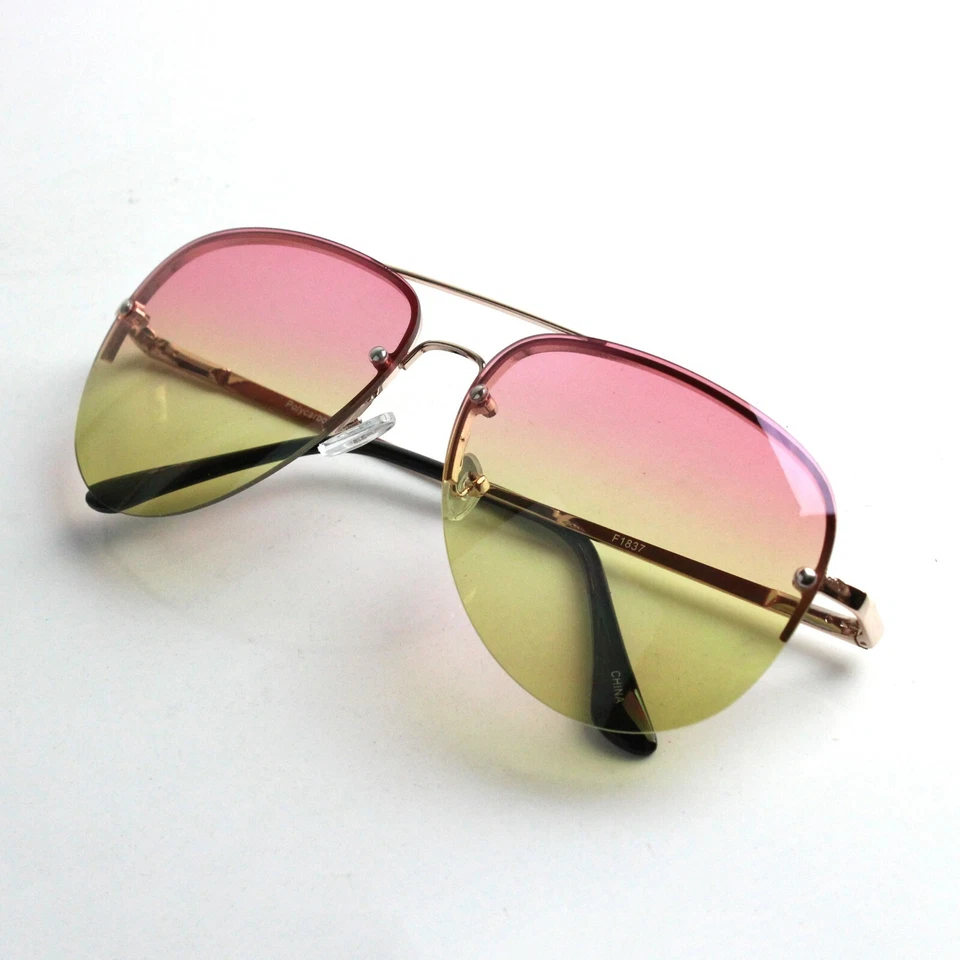 Gafas de sol de aviador hombres mujeres moda retro conducción piloto sombras F1837 degradado Foto 3 de 3