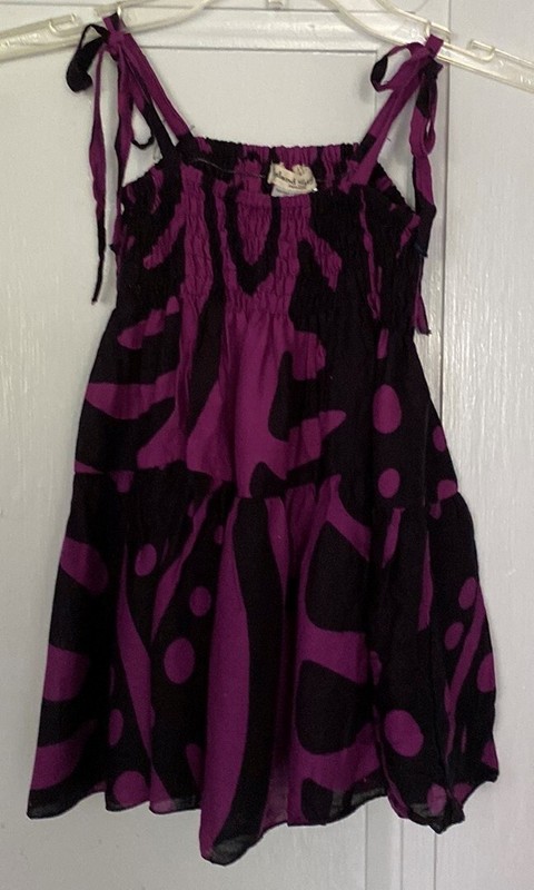 Spaghetti strap girls top with gathered stretch bodice; sz Med to Large;ex. cond