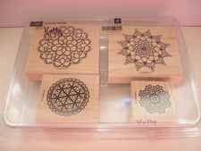 Stampin' Up! Delicate Doilies Rubber Wood Block Stamp Set 4 Snowflake Geometric