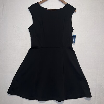 NWT Cynthia Rowley Black Stretch Knit A Line Dress Sleeveless Size 10 | eBay