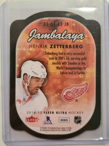 2014-15 Fleer Ultra Jambalaya JB Henrik Zetterberg Detroit Red Wings 35/42 - Picture 2 of 2