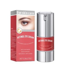 Retinol Eye Cream for Dark Circles and Puffiness, Anti Aging Under Eye Cream Red