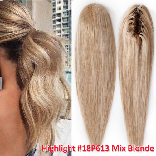 US Brazilian 100% Real Remy Human Hair Claw In On Ponytail Extensions Thick 120G - Picture 42 of 59