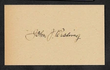 Gen John J Pershing Autograph Reprint On Original WWI Period 3x5 Card 