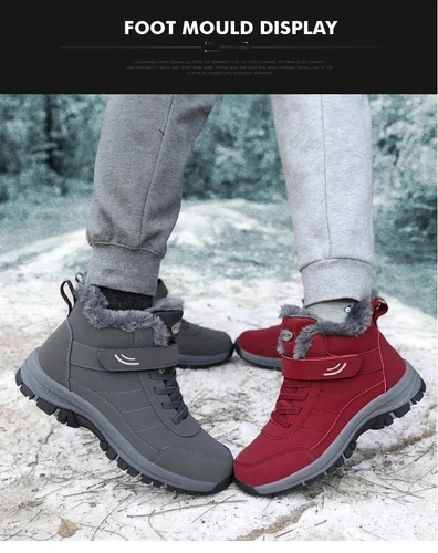 Men Snow Boots Winter Thick Insulation Non-slip Lightweight Cotton Shoes Black - Bild 24 von 27