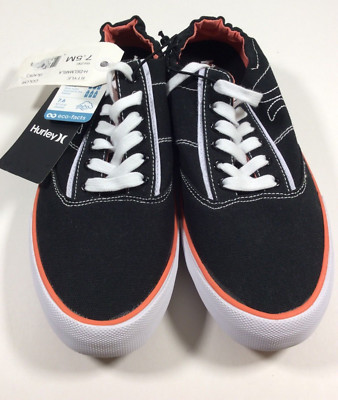 Hurley Delmarla Lace Kick Down Ladies Low Top Sneakers Size 6.5/NWT/Black/Orange