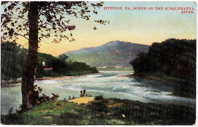 1907-1915 Pittston PA Postcard Scene on the Susquehanna River Luzerne Co RARE DB