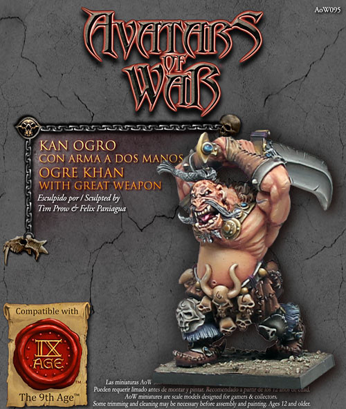 Аватары военного хана-людоеда с великолепным оружием aow95 Fantasy 28mm Ogre Kingdoms