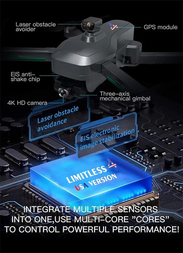 Drone X Pro LIMITLESS 4 Camera Drone for Adults - GPS 4K UHD Drones with - Picture 10 of 12