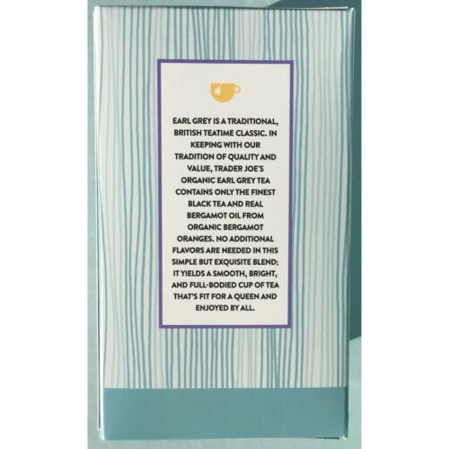 3 Packs Trader Joe's Organic Earl Grey Black Tea 20 Tea Bags 1.41 oz Each Pack - Picture 3 of 4