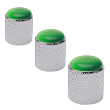 3PCS Sliver Guitar Control Knobs Volume Tone Control Knobs with Dome for Green
