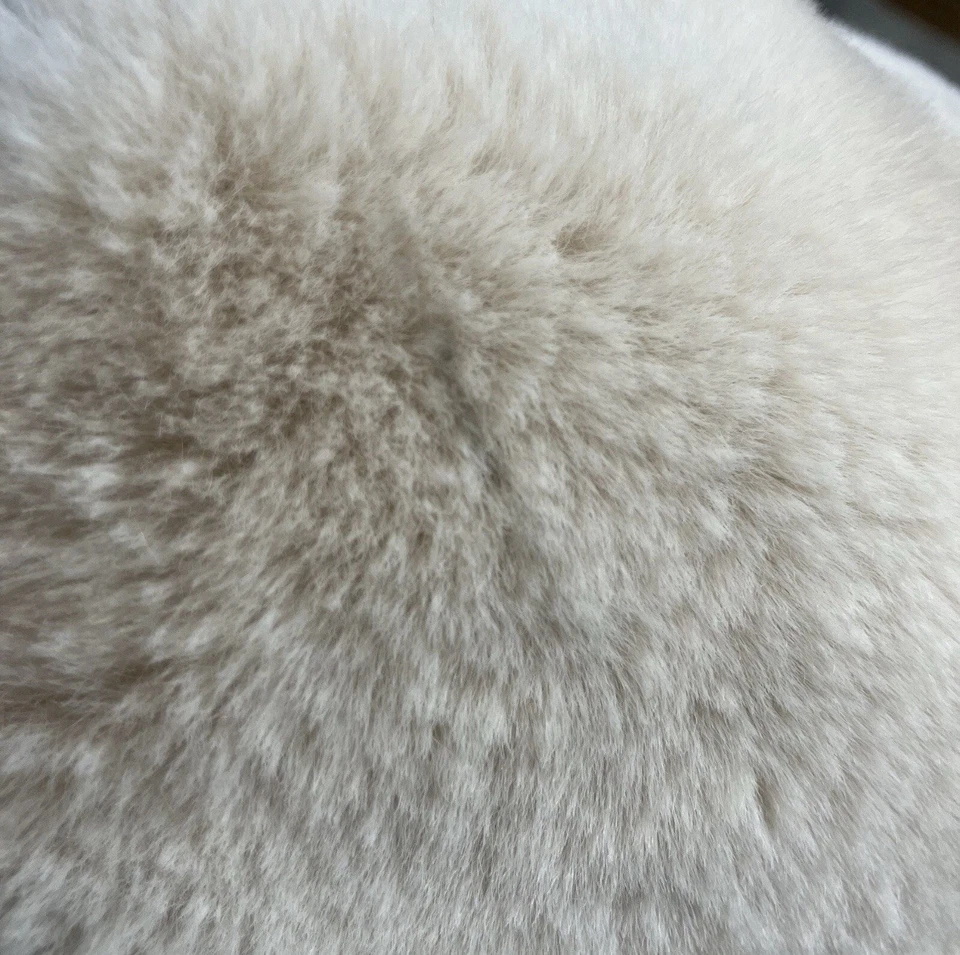 Joujou Faux Fur Jacket Womens Medium Ivory Belted Moto Boho Chic - Image 3 of 4