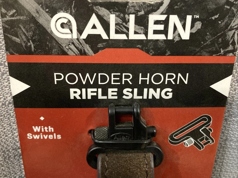 NEW GENUINE Allen 8143 Powder Horn Signature Sling w/ Swivels Leather Brown - Image 2 of 4