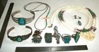 OLD PAWN SILVER JEWELRY LOT TURQUOISE CORAL NATIVE ZUNI NAVAJO RINGS BRACELETS