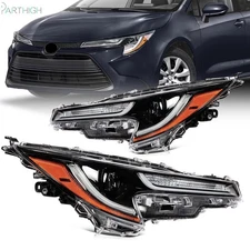 For 2020-2022 Toyota For Corolla L LE Headlights Assembly Black Housing Headlamp