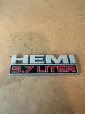 2013-2018 RAM 1500 FRONT FENDER "HEMI 5.7 LITER" NAMEPLATE EMBLEM OEM 68365887AA