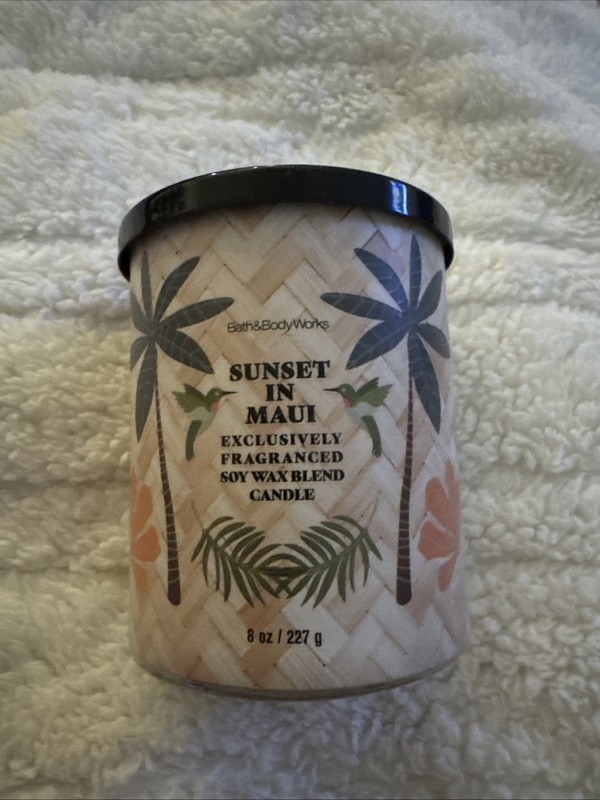 Bath & Body Works SUNSET IN MAUI Single Wick Candle 8 oz NEW!