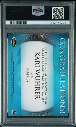 Stargate Atlantis S3 y S4 2008 autógrafo Kari Wuhrer como Nancy LE automático PSA 9 como nuevo - Imagen 2 de 2