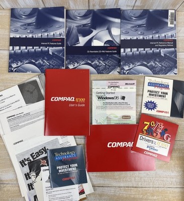Lot of Vintage Compaq Computer & Printer Manuals, Internet Guides, Disks