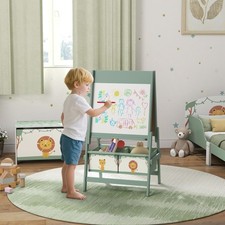 3-in-1 Art Easel for Kids, Double-Sided Kids Easel with Paper Roll, Green