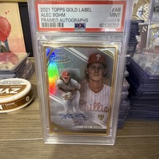 Topps Gold Label Framed Autographs Alec Bohm Rookie Auto #FA-AB Phillies PSA 9